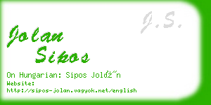 jolan sipos business card